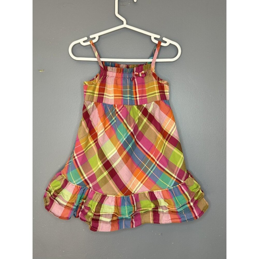 Janie and Jack Sundress Girls 12-18 Months Madras Plaid Tiered Ruffle Bow Cotton